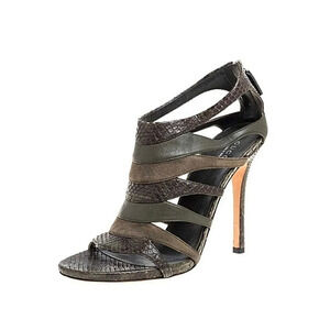 Gucci snakeskin leather suede heels size 7.5